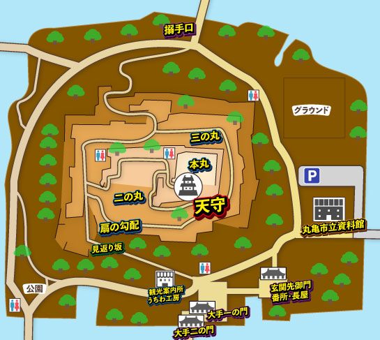 丸亀城の地図
